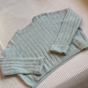 Sincerely Jules Ribbed Knit Sweater in Soft Gray